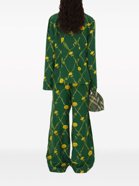 Burberry Dandelion floral-print flared trousers - Green
