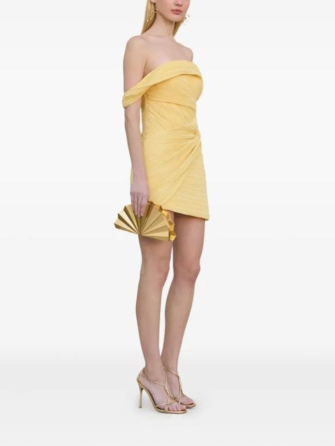 Cult Gaia Ahra pleated knot mini dress - Yellow