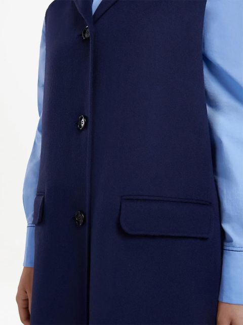 Marni long wool-cashmere vest coat - Blue