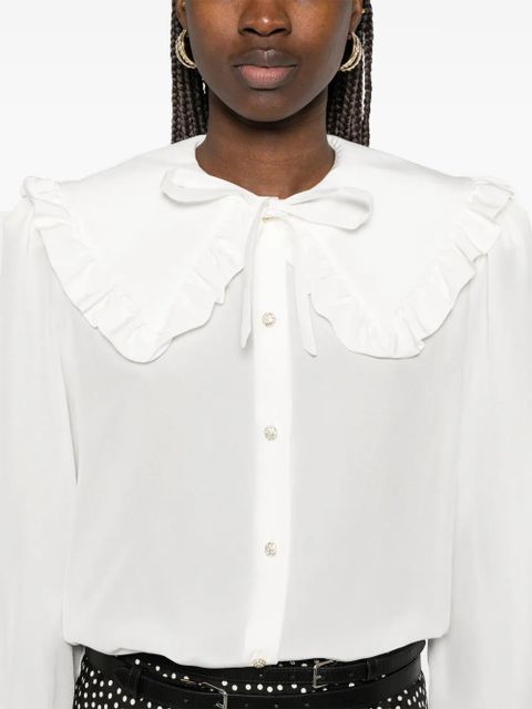 Alessandra Rich Peter Pan-collar silk blouse - White