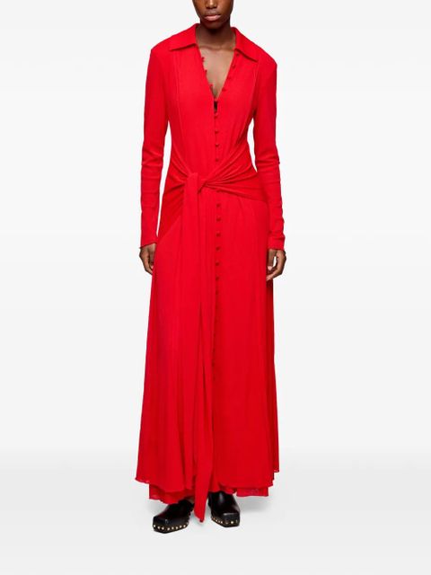 GANNI buttoned tie maxi dress - Red - zdjęcie produktu nr 2