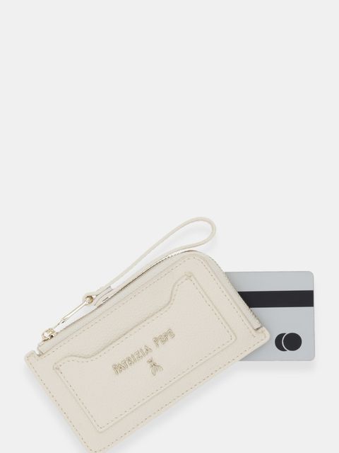 Patrizia Pepe portfel skórzany damski kolor beżowy 8Q0030 L001