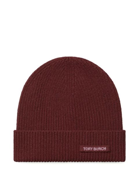 Tory Burch ribbed knit hat - Red - zdjęcie produktu nr 1
