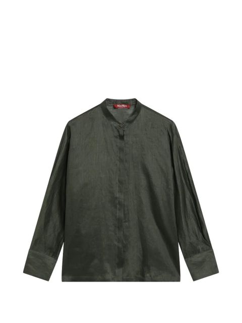 Max Mara mandarin-collar long-sleeve shirt - Green - zdjęcie produktu nr 1