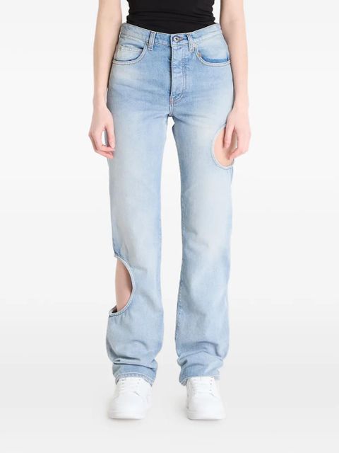 Off-White cut-out straight-leg jeans - Blue - zdjęcie produktu nr 1