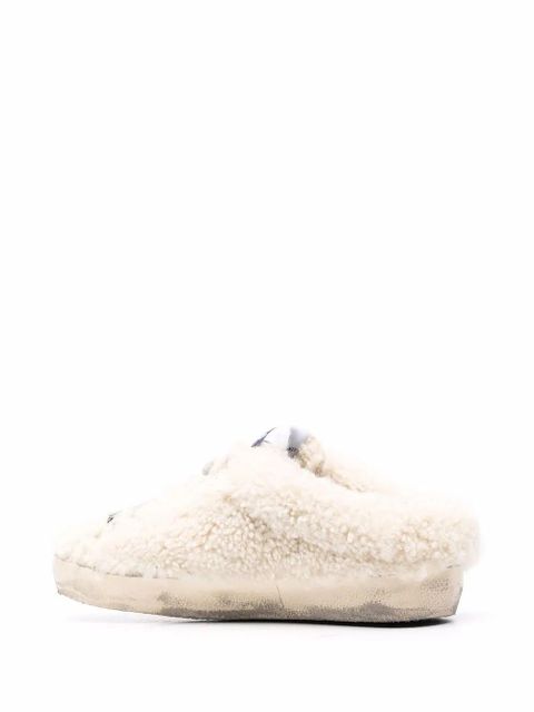 Golden Goose Super-Star Sabot shearling sneakers - White