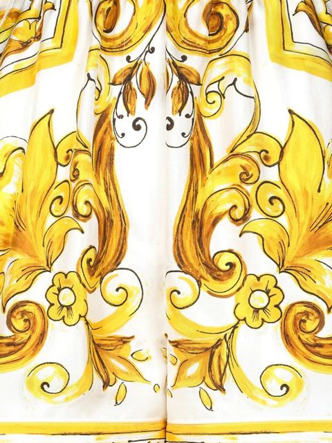Dolce & Gabbana Majolica-print silk shorts - Yellow - zdjęcie produktu nr 2