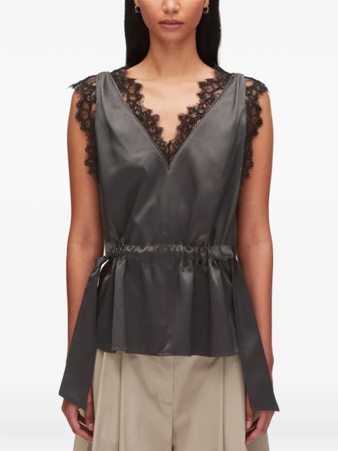 3.1 Phillip Lim lace V-neck top - Grey