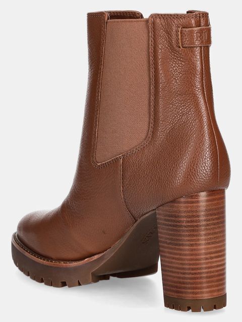 Lauren Ralph Lauren botki skórzane Layne damskie kolor brązowy na słupku 802974391002