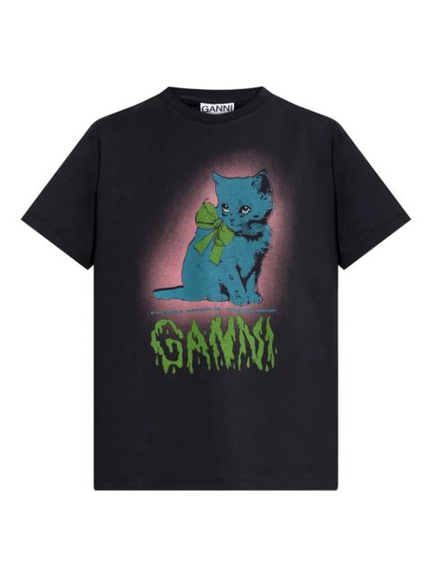 GANNI cat-bow T-shirt - Grey - zdjęcie produktu nr 1