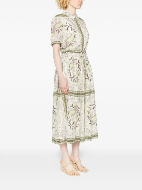 Tory Burch bird paisley midi dress - Neutrals