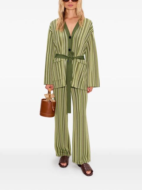 Simon Miller Max belted striped cardigan - Green - zdjęcie produktu nr 2