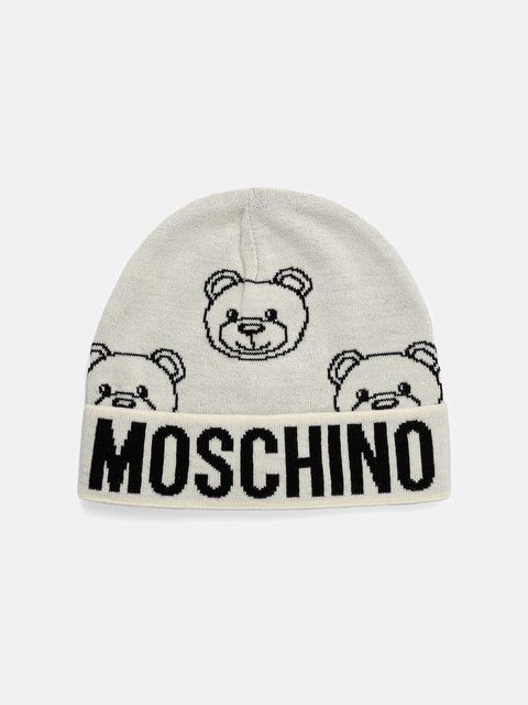 Moschino czapka z wełną kolor beżowy M3321 65443 - zdjęcie produktu nr 1