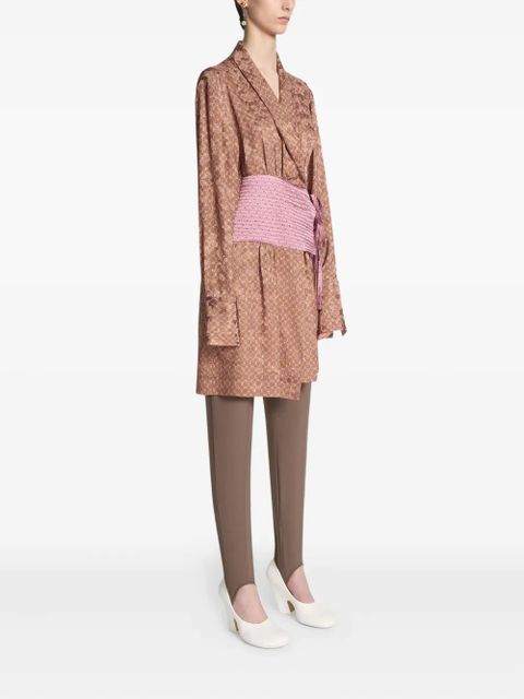 DRIES VAN NOTEN jacquard wrap top - Pink