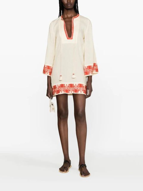 Johanna Ortiz Ocean Clain linen tunic dress - White