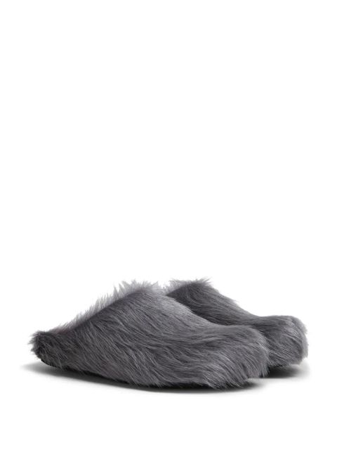 Marni Fussbet Sabot calf-hair slippers - Grey - zdjęcie produktu nr 2