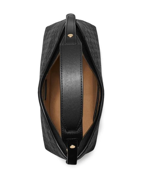 Tory Burch T Monogram pebble-leather shoulder bag - Black