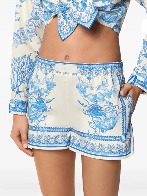 Versace Underwater Barocco cotton shorts - Blue
