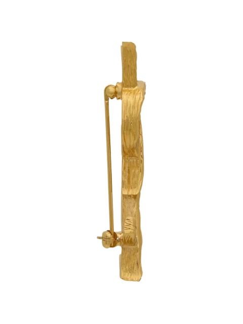 Saint Laurent textured-finish brooch - Gold