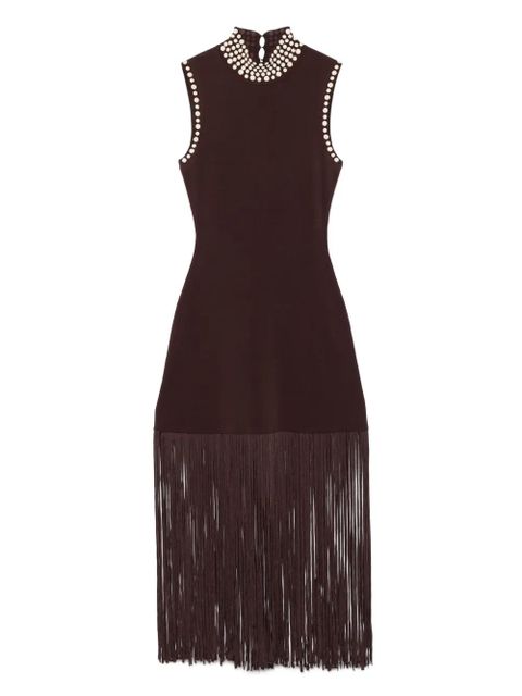 SANDRO high-neck fringe dress - Brown - zdjęcie produktu nr 1