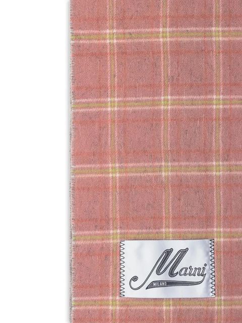 Marni checked fringed scarf - Pink