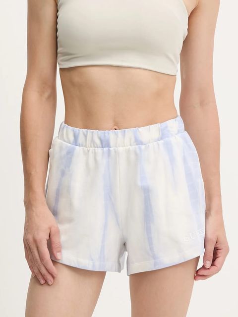 Guess szorty damskie kolor niebieski wzorzyste medium waist V5GD11 KCRQ0 - zdjęcie produktu nr 1