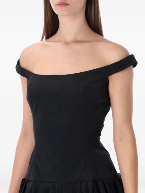 Magda Butrym off-shoulder neck mini dress - Black