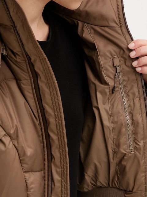 adidas by Stella McCartney kurtka ASMC Crop kolor brązowy zimowa JM3652