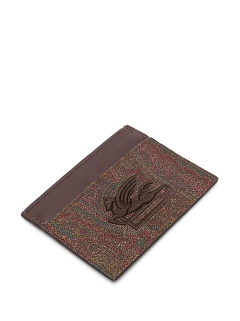ETRO Pegaso-embroidered cardholder - Brown