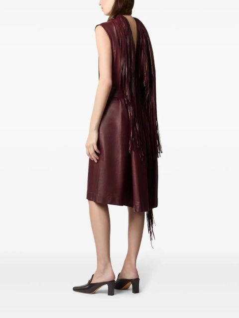 Tod's leather midi dress - Red - zdjęcie produktu nr 2