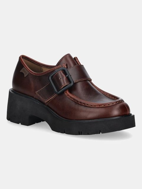 Camper półbuty skórzane Milah damskie kolor brązowy na platformie K201930-002 - zdjęcie produktu nr 1