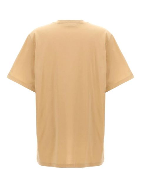 Max Mara logo-embroidered crew-neck T-shirt - Neutrals - zdjęcie produktu nr 2