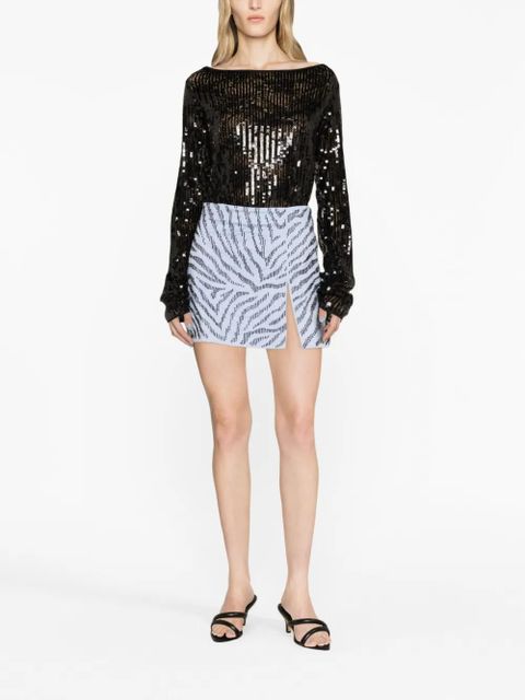 ROTATE BIRGER CHRISTENSEN long-sleeve sequined top - Black - zdjęcie produktu nr 2