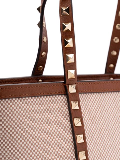 Valentino Garavani check-pattern tote bag - Brown