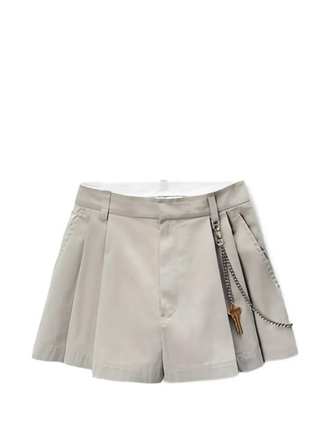 Alexander Wang pleated chain-embellished shorts - Green - zdjęcie produktu nr 1