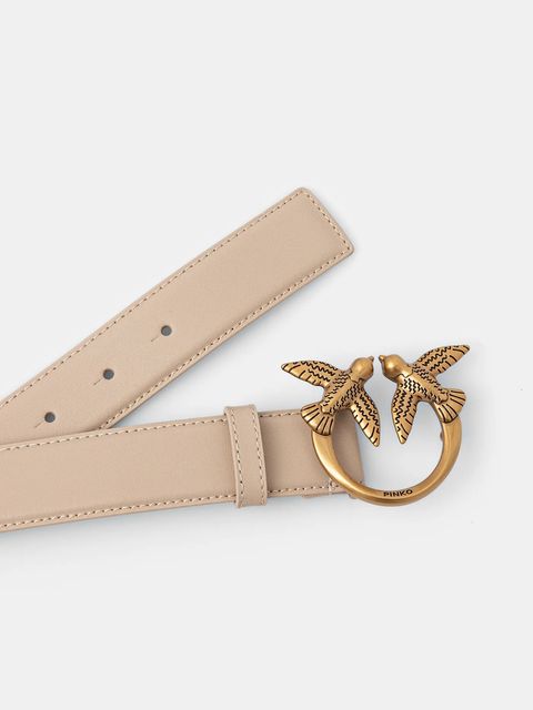 Pinko pasek skórzany damski kolor beżowy 100125 A0F1 - zdjęcie produktu nr 2