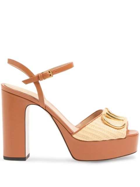 Valentino Garavani VLogo-plaque platform sandals - Brown - zdjęcie produktu nr 1