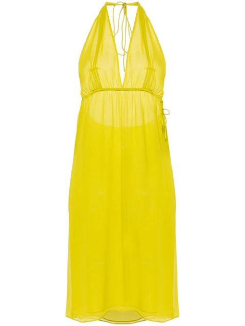 Christopher Esber halterneck silk midi dress - Green - zdjęcie produktu nr 1