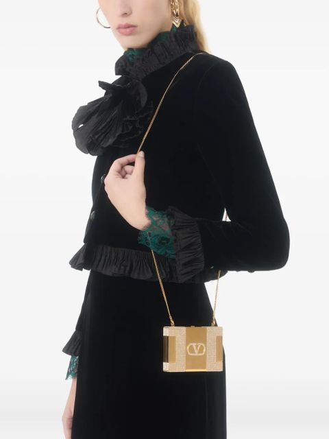 Valentino Garavani Minaumorphe crystal-embellished clutch - Gold