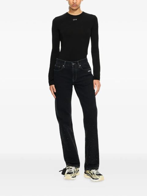 Off-White x Swarovski crystal stamp crewneck top - Black - zdjęcie produktu nr 2