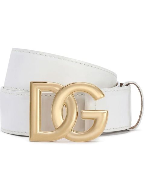 Dolce & Gabbana DG-logo leather belt - White - zdjęcie produktu nr 1