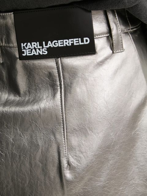 Karl Lagerfeld Jeans spódnica kolor srebrny mini rozkloszowana A1W12013