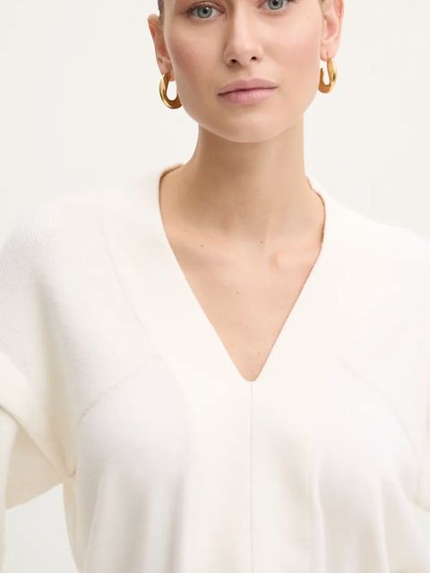 IRO sweter wełniany damski kolor beżowy lekki WM12AZURA