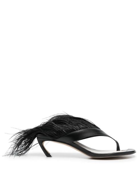 Lanvin Feather Swing 65 leather sandals - Black - zdjęcie produktu nr 1