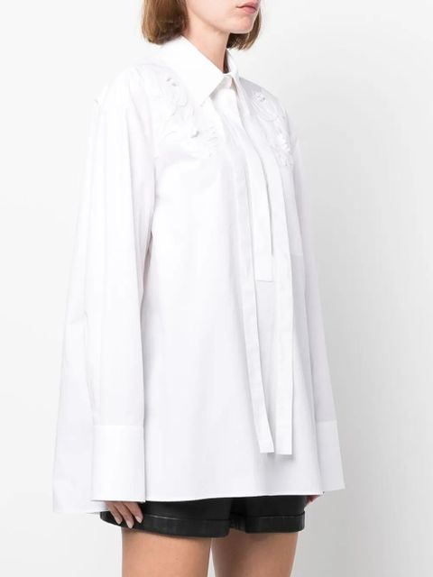 Valentino Garavani flower embroidered shirt - White
