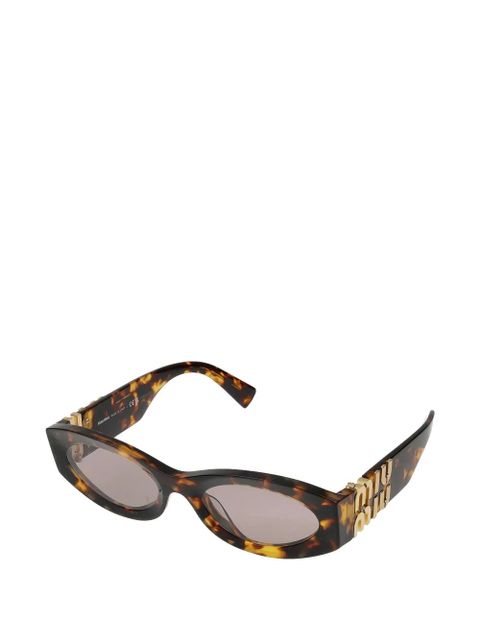 Miu Miu tortoiseshell-effect logo-plaque sunglasses - Brown