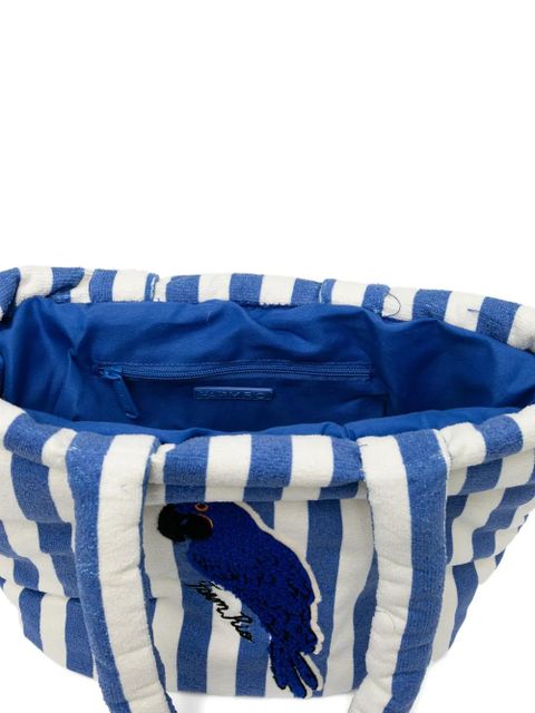 FARM Rio parrot striped tote bag - Blue