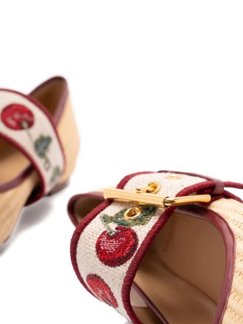 Valentino Garavani Bribri floral-embroidered ballet flats - Neutrals