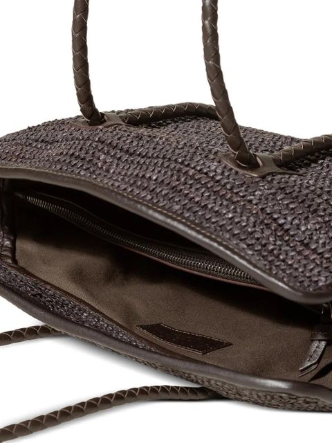 Hereu leather-framed raffia shoulder bag - Brown - zdjęcie produktu nr 2