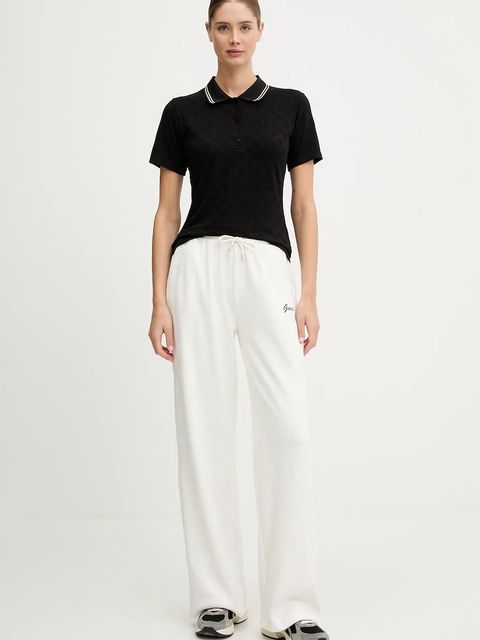 Guess spodnie dresowe PAULINA damskie kolor biały wzorzyste V5BB00 K1902